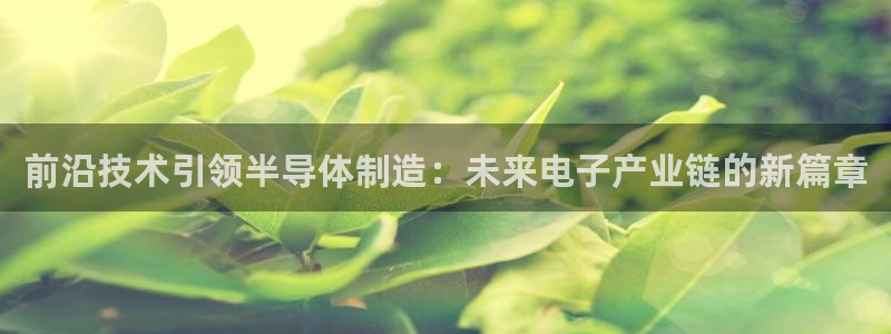cq9电子中午技巧玩法：前沿技术引领半导体制造：未来电子产业