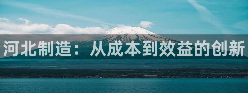 cq9电子宙斯大奖视频：河北制造：从成本到效益的创新