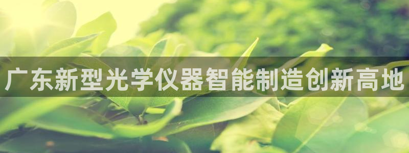 CQ9游戏电子视讯：广东新型光学仪器智能制造创新高地