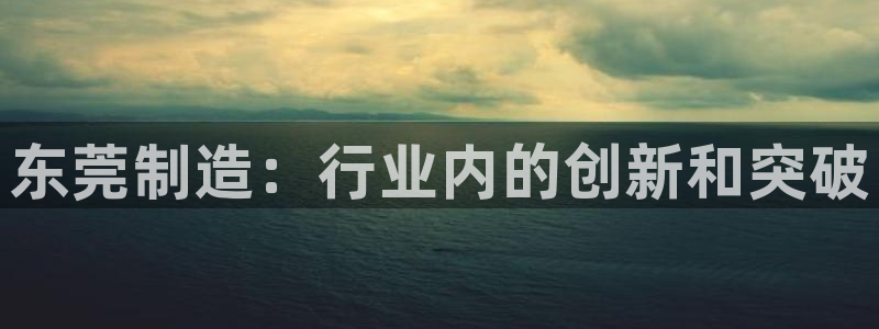 cq9电子平台在线：东莞制造：行业内的创新和突破